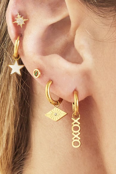 Earrings XOXO Gold Color Stainless Steel h5 Picture2
